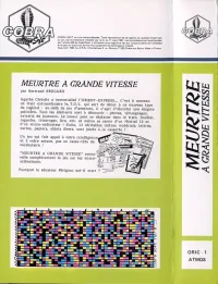 Boîte arrière du jeu Meurtre à Grande Vitesse