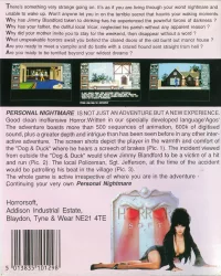 Boîte arrière du jeu Personal Nightmare