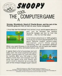 Boîte arrière du jeu Snoopy & The Peanuts