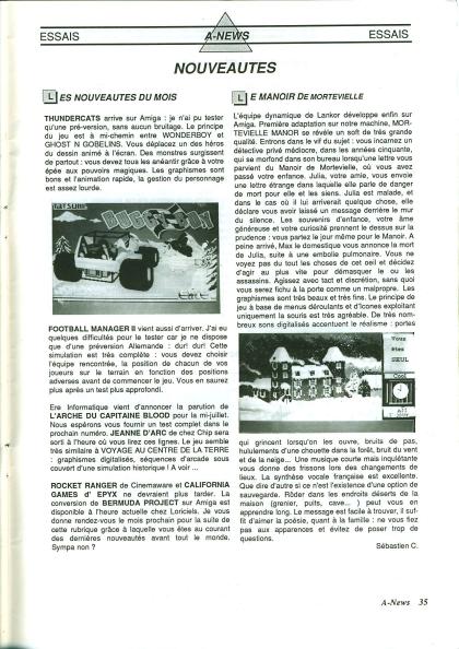 Manoir de Mortevielle, Le Test Amiga