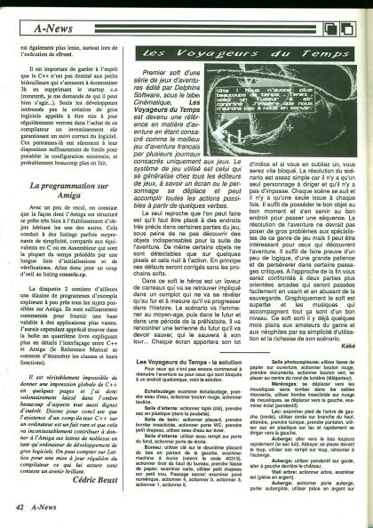 Voyageurs du Temps, Les Test Amiga