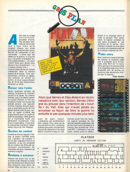 Platoon Reportage Amstrad CPC
