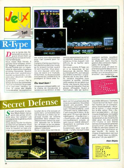 R-Type Test Spectrum