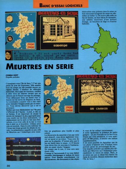 Meurtres en Série Test Amstrad CPC