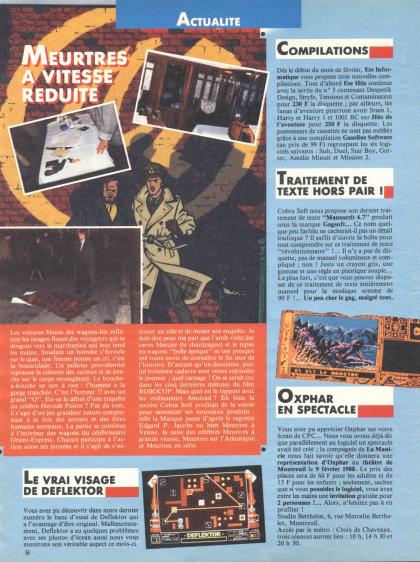 Meurtres en Série Reportage Amstrad CPC