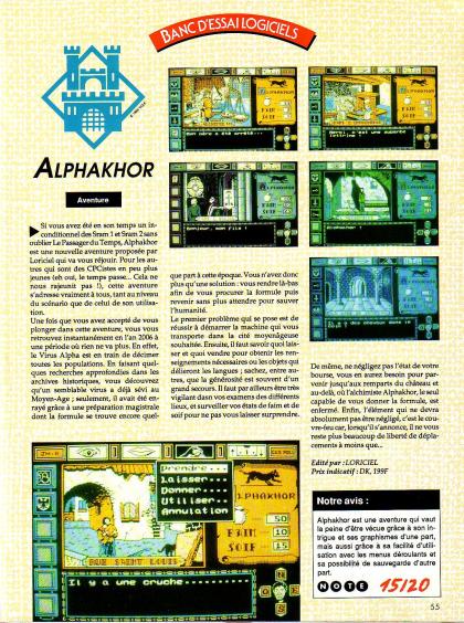 Alphakhor Test Amstrad CPC