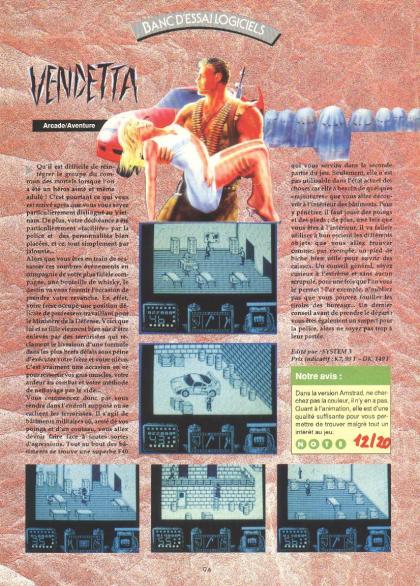 Vendetta Test Amstrad CPC
