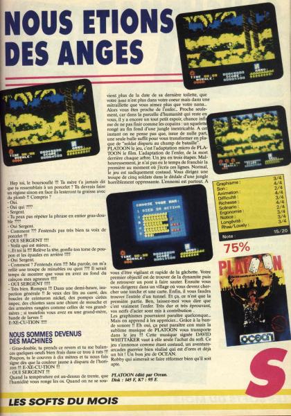 Platoon Test Amstrad CPC