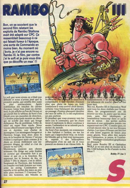 Rambo III Test Amstrad CPC
