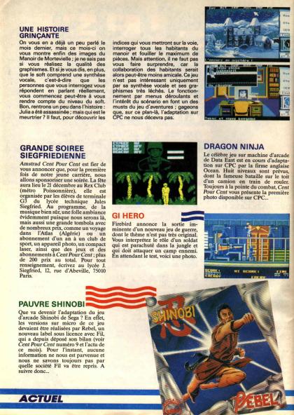 Manoir de Mortevielle, Le News Amstrad CPC