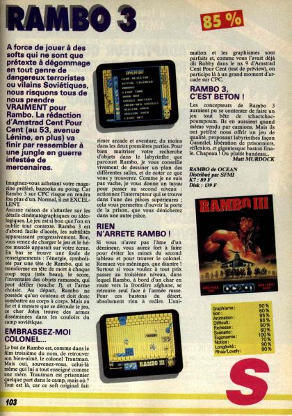 Rambo III Test Amstrad CPC