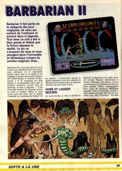 Barbarian II : The Dungeon of Drax Test Amstrad CPC