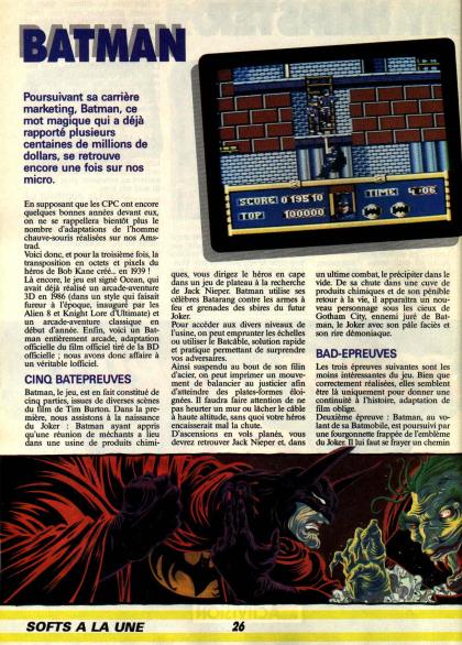 Batman The Movie Test Amstrad CPC