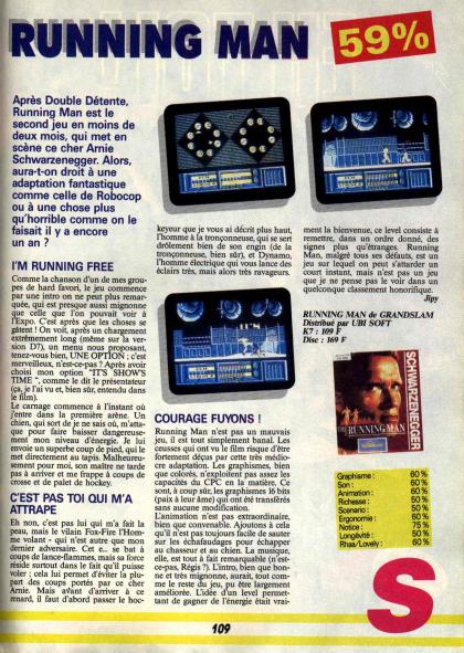 Running Man Test Amstrad CPC