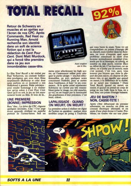 Total Recall Test Amstrad CPC