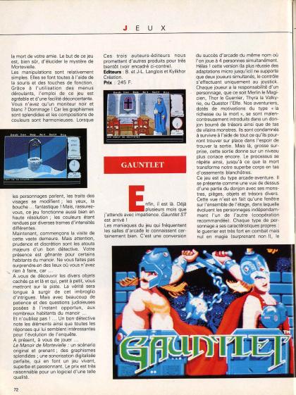 Manoir de Mortevielle, Le Test Atari ST