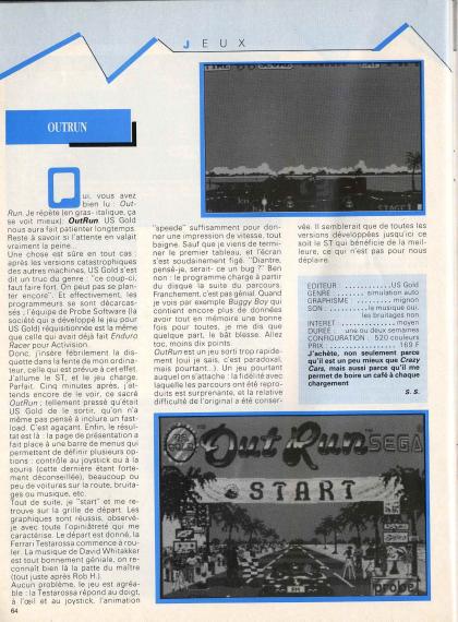 Out Run Test Atari ST