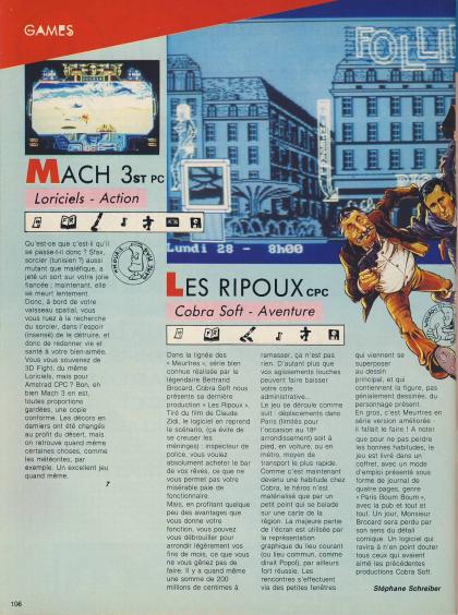 Ripoux Test Amstrad CPC