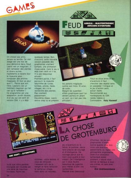 Chose de Grotemburg, La Test Amstrad CPC