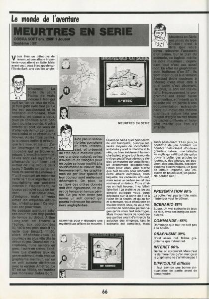 Meurtres en Série Test Atari ST