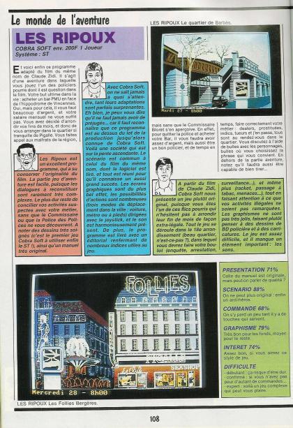 Ripoux Test Atari ST
