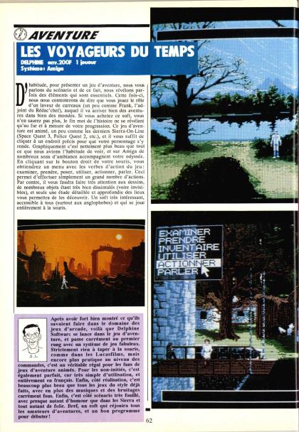 Voyageurs du Temps, Les Test Amiga