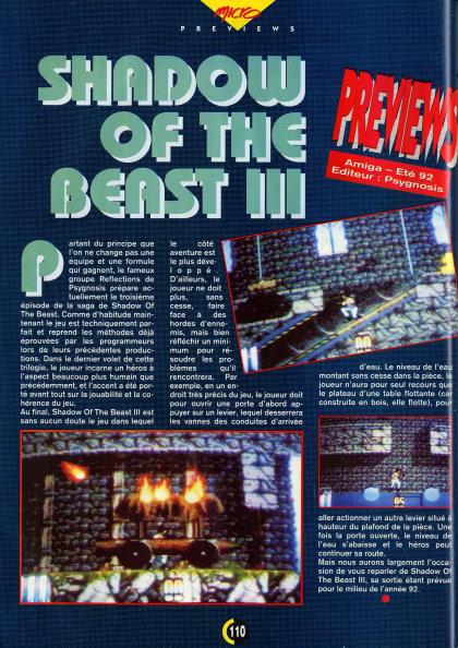 Shadow Of The Beast III Preview Amiga