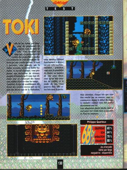 Toki Test Megadrive