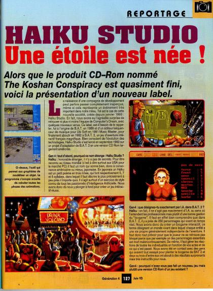 B.A.T. II : The Koshan Conspiracy Reportage PC CD