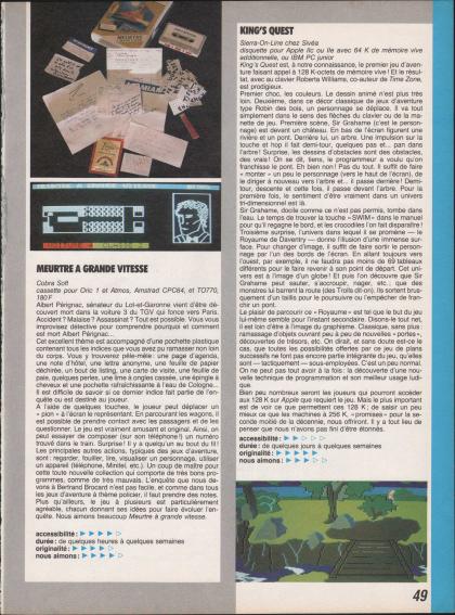 Meurtre à Grande Vitesse Test Oric-1