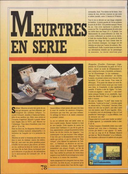 Meurtres en Série Test Amstrad CPC