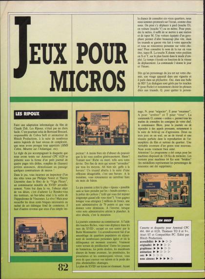 Ripoux Test Amstrad CPC