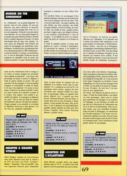 Meurtre à Grande Vitesse Test Oric-1