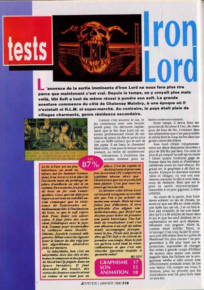 Iron Lord Test Amstrad CPC