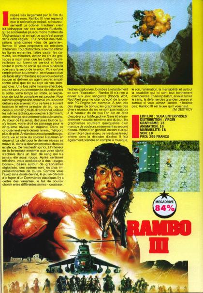 Rambo III Test Megadrive