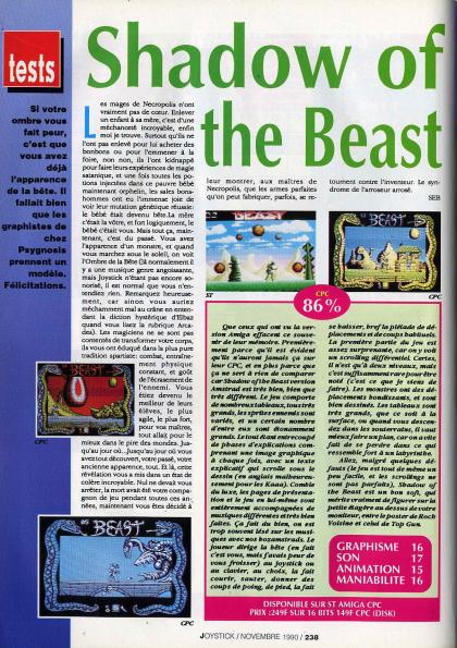 Shadow Of The Beast Test Amstrad CPC