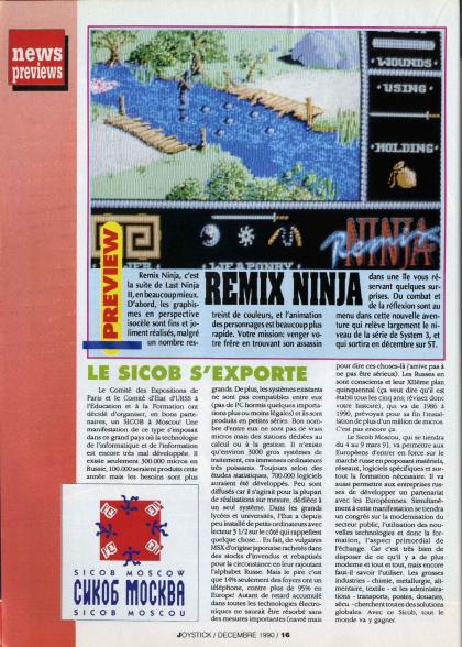 Ninja Remix Preview Atari ST