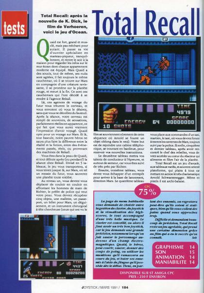 Total Recall Test Amstrad CPC
