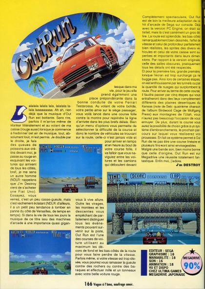 Out Run Test Megadrive