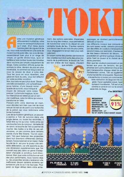Toki Test Megadrive