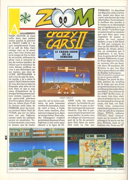 Crazy Cars II Test Atari ST