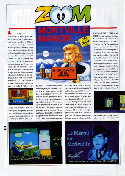Manoir de Mortevielle, Le Test Amstrad CPC