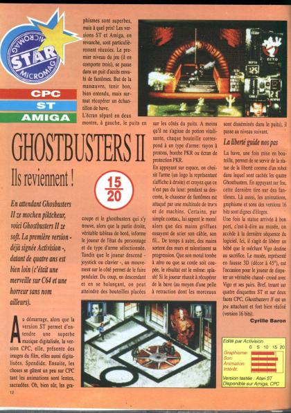 Ghostbusters II Test Amiga