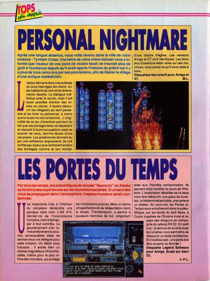Portes du Temps, Les Test Amiga