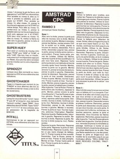 Rambo III Solution Amstrad CPC