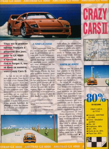Crazy Cars II Test GX-4000