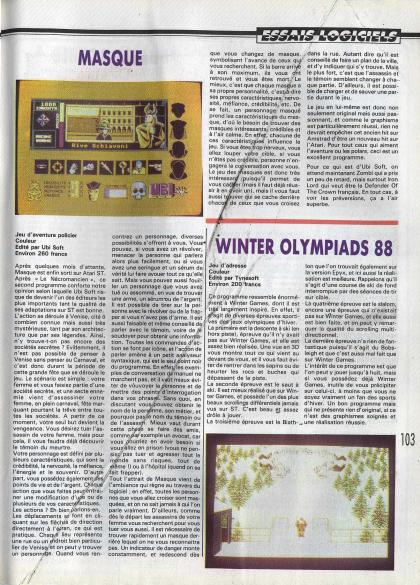 Masque + Test Atari ST