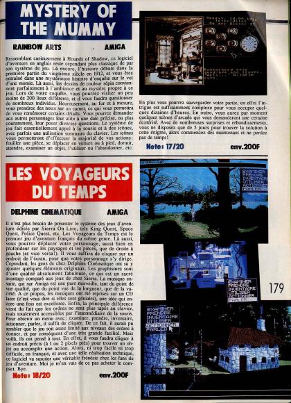 Voyageurs du Temps, Les Test Atari ST