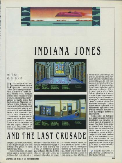 Indiana Jones and the Last Crusade : The Graphic Adventure Test Atari ST