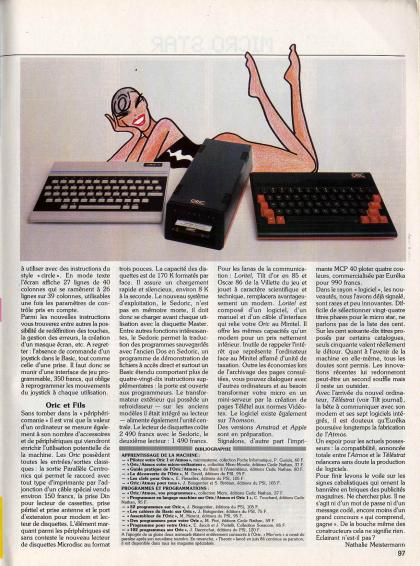 Meurtre à Grande Vitesse Article Oric-1